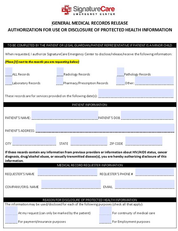 Medical Records Release Form